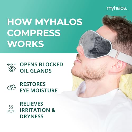 MyHalos Heated Eye Mask - Steam Warm Compress, Reusable Warming Eye Pad