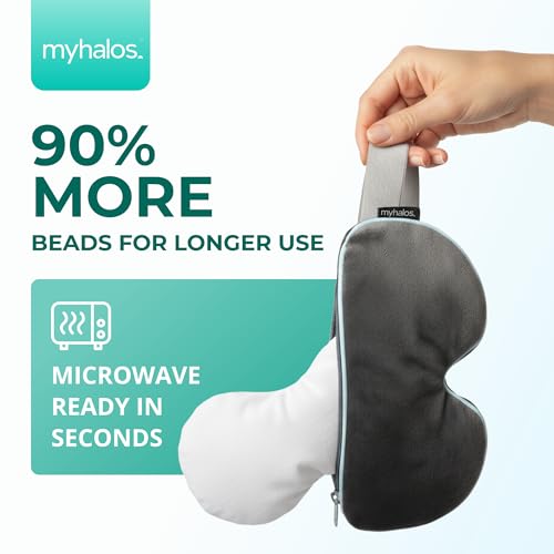MyHalos Heated Eye Mask - Steam Warm Compress, Reusable Warming Eye Pad