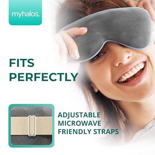 MyHalos Heated Eye Mask - Steam Warm Compress, Reusable Warming Eye Pad
