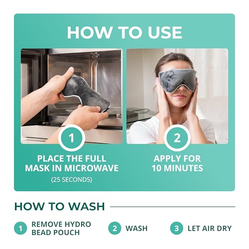 MyHalos Heated Eye Mask - Steam Warm Compress, Reusable Warming Eye Pad