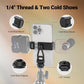 NEEWER Metal Phone Tripod Mount with Cold Shoes, 1/4" Thread, 180° Tilt, 360° Rotation, Adjustable Phone Clamp Holder