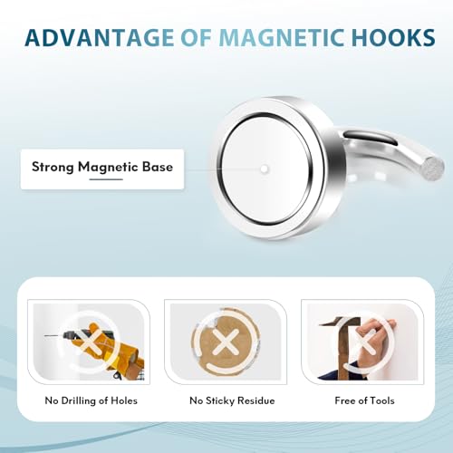 Neosmuk Magnetic Hooks, Cruise Ship Essentials, 30lb+ Heavy Duty Magnetic Hooks for Cruise Cabins, Refrigerator, Grill, Hanging, and Travel