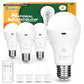 Neporal MagicGlow Rechargeable Light Bulbs with Remote, 3 Colors Shift + Stepless Dimmable Battery Powered LED Bulbs, USB Rechargeable
