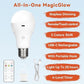 Neporal MagicGlow Rechargeable Light Bulbs with Remote, 3 Colors Shift + Stepless Dimmable Battery Powered LED Bulbs, USB Rechargeable