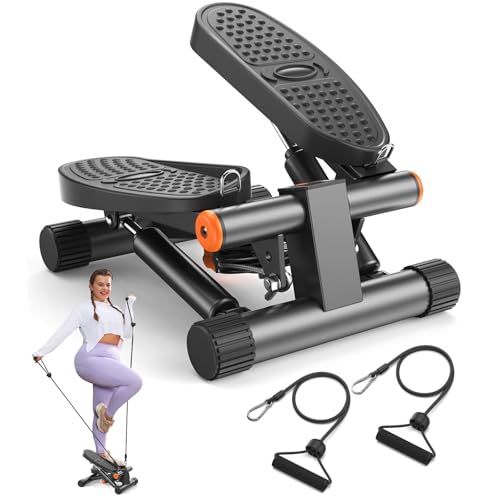 Niceday Steppers for Exercise, Stair Stepper with Resistance Bands, Mini Stepper with 300LBS Loading Capacity, Hydraulic Fitness Stepper