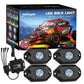 Nilight RGB LED Rock Lights Kit, 4 pods Underglow Multicolor Neon Light Pod with Bluetooth App Control Flashing Music Mode Wheel Well Light