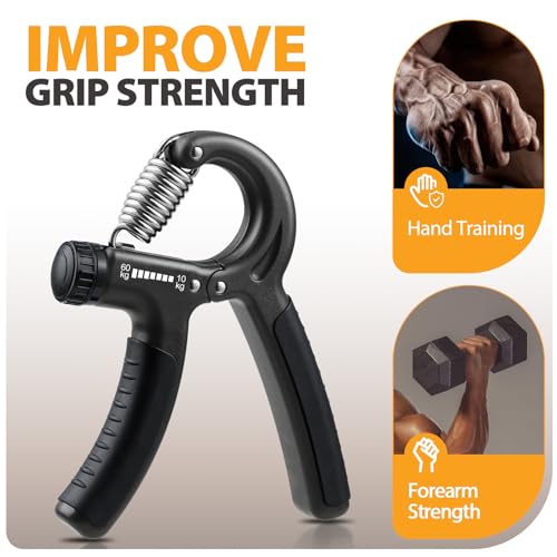 NIYIKOW 2 Pack Grip Strength Trainer, Hand Grip Strengthener, Adjustable Resistance 22-132Lbs (10-60kg), Forearm Strengthener