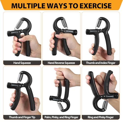 NIYIKOW 2 Pack Grip Strength Trainer, Hand Grip Strengthener, Adjustable Resistance 22-132Lbs (10-60kg), Forearm Strengthener