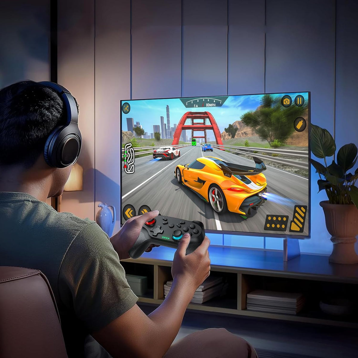 Nonbliep 2 Pack Wireless Controller for Nintendo Switch 2/1 Lite/OLED and PC, with Bluetooth, Turbo, Gyro Axis, Dual Vibration, and Screenshot
