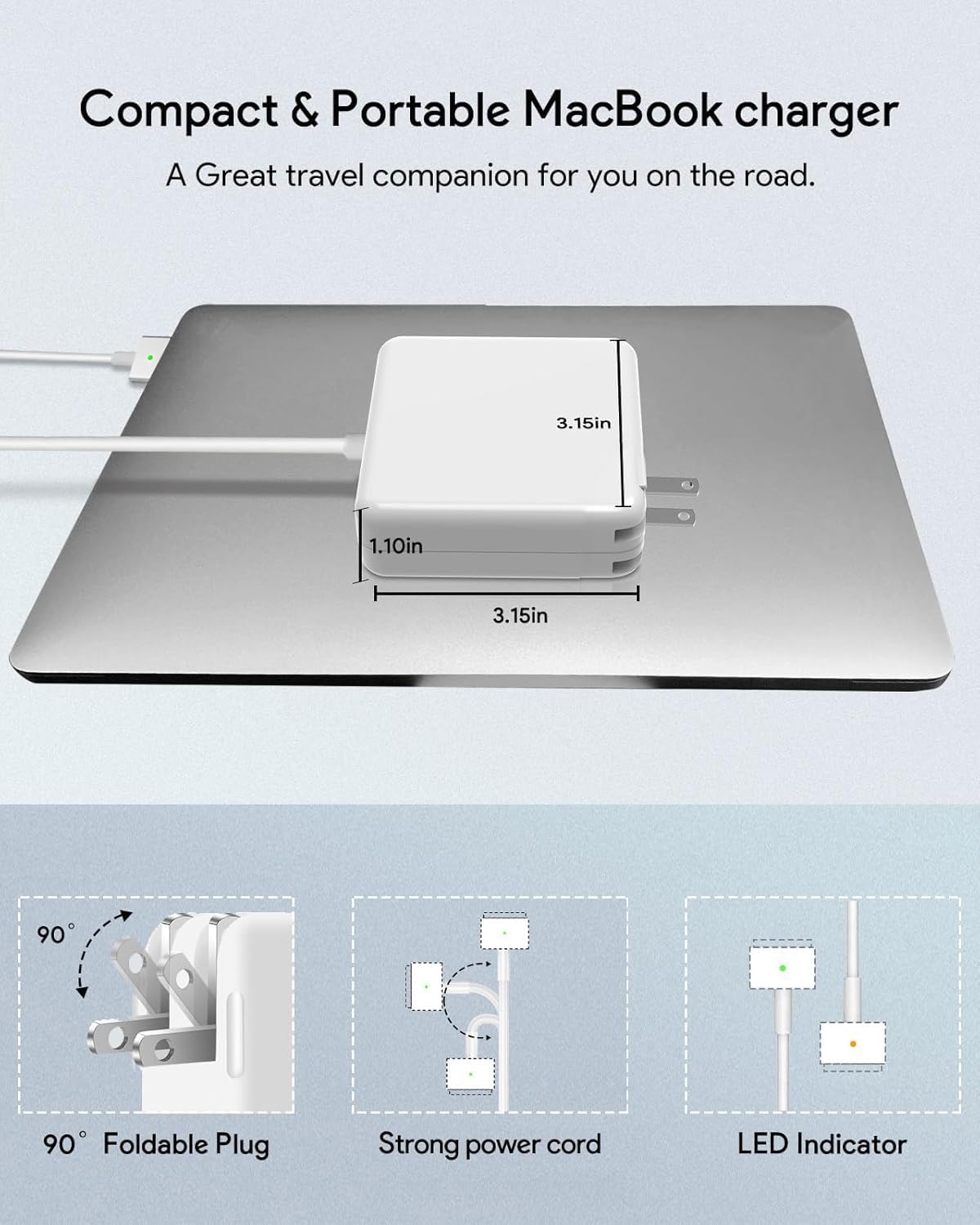 NSPENCM 85W Mac Book Pro Charger, Replacement AC 85w 2T-Tip Connector Power Adapter, Laptop Charger