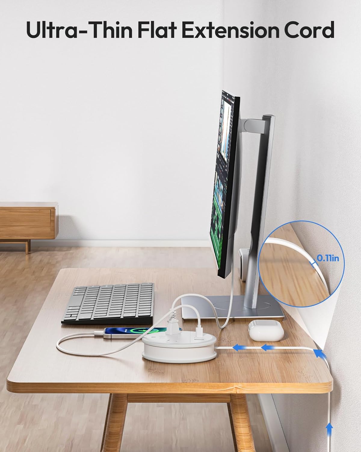 NTONPOWER Travel Power Strip, Travel Essentials, Cruise Essentials 3 Outlets 4 USB Ports(2 USB C), 4FT Wrapped Around Extension Cord