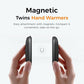 OCOOPA Magnetic Hand Warmers Rechargeable 2 Pack, UL Safety Heat 100-126°F, 3-Settings, Pocket-Sized, Max. 8 Hrs Long Lasting,Great for Raynauds