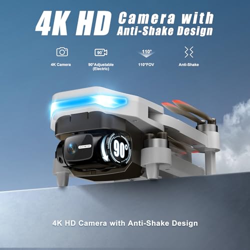 Oddire Drones with Camera for Adults 4K, GPS Auto Return, Waypoint Flight, Orbit Fly, GPS Follow, Gesture Control, Foldable Drone with Brushless Motor