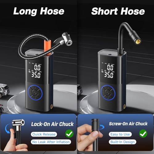 OlarHike Tire Inflator Portable Air Compressor, Smart Dual Hose System, 160PSI Auto Air Pump for Car Tires, Bike, Bicycle, Motorcycles