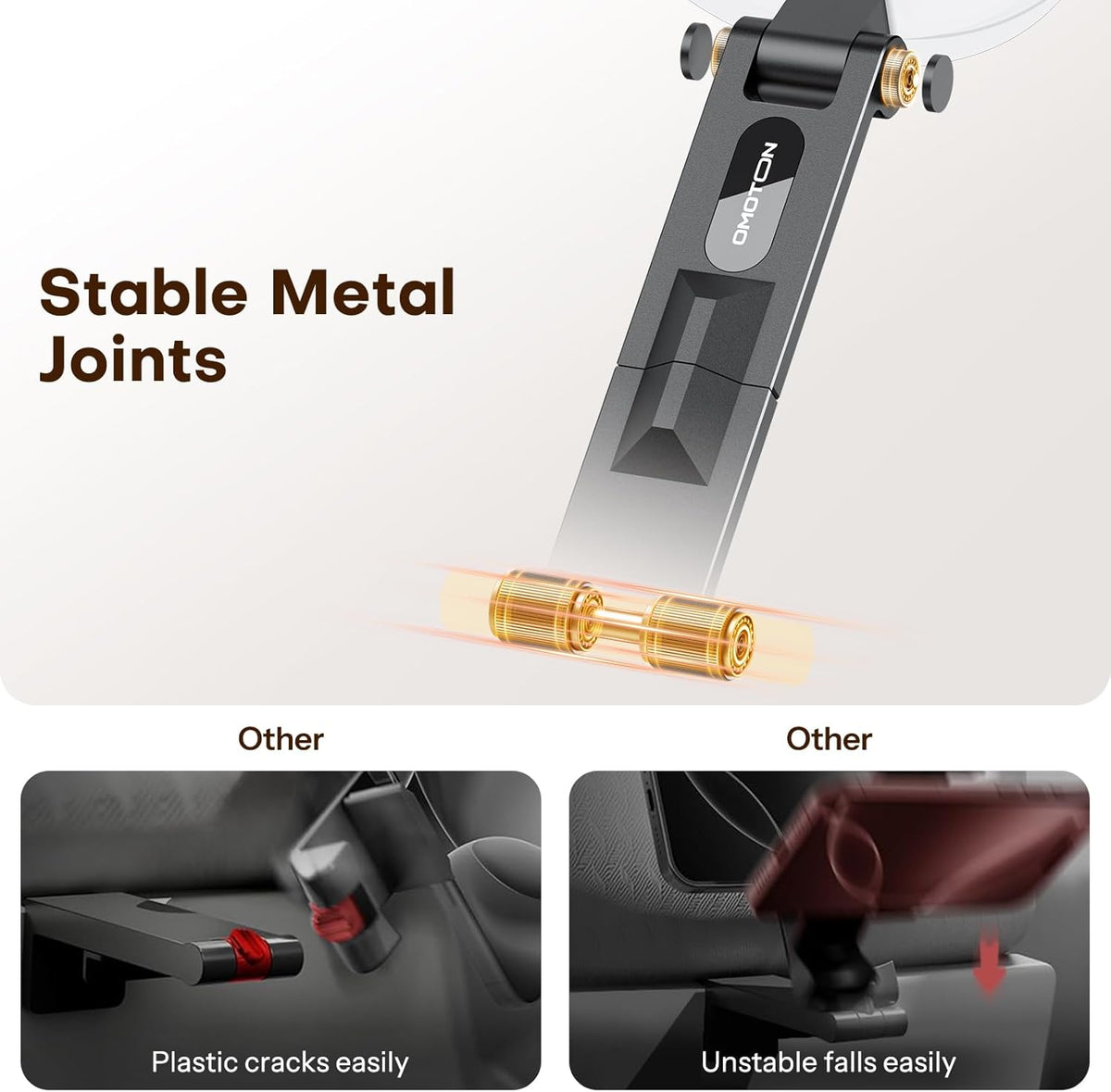 OMOTON TP02 360°Rotating for MagSafe Tripod, Adjustable Aluminum Magnetic Phone Tripod for iPhone 17/16/15/14 Pro Max Air