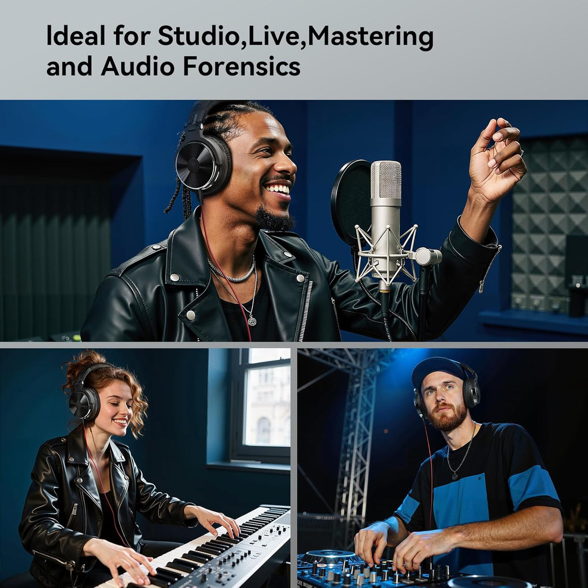 OneOdio Wired Over Ear Headphones Hi-Res Studio Monitor & Mixing DJ Stereo Headsets with 50mm Drivers and 1/4 to 3.5mm Jack (Black)