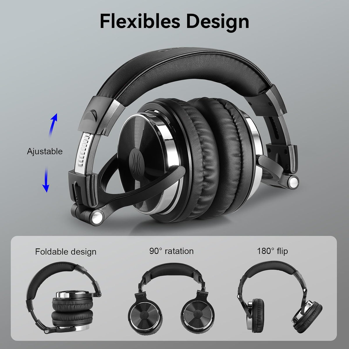 OneOdio Wired Over Ear Headphones Hi-Res Studio Monitor & Mixing DJ Stereo Headsets with 50mm Drivers and 1/4 to 3.5mm Jack (Black)