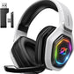 Ozeino 2.4GHz Wireless Gaming Headset for PC, Ps5, Ps4 - Lossless Audio USB & Type-C Ultra Stable Gaming Headphones with Flip Microphone