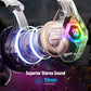 Ozeino Gaming Headset for PC, Ps4, Ps5, Xbox Headset with 7.1 Surround Sound Gaming Headphones with Noise Canceling Mic, LED Light Over Ear Headphones