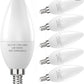 PARTPHONER E12 Base LED Light Bulbs B11 Candelabra Bulbs 60W Equivalent, Non-Dimmable 6W LED Bright Candle Small Base Chandelier Bulb 600 (Pack of 6)