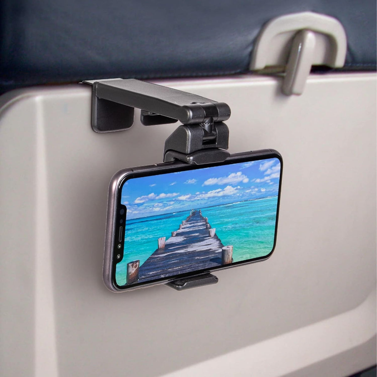 Perilogics Universal in Flight Airplane Phone Holder Mount. Hands Free Viewing with Multi-Directional Dual 360 Degree Rotation. Pocket Size Must Have