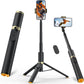 Phone Tripod & Selfie Stick with Remote, Portable, Lightweight for Video Recording Vlog, Extendable Travel Tripod Stand Compatible with iPhone Android