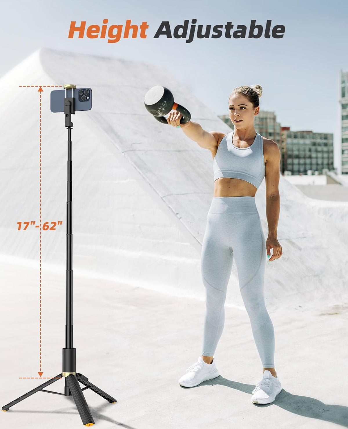 Phone Tripod & Selfie Stick with Remote, Portable, Lightweight for Video Recording Vlog, Extendable Travel Tripod Stand Compatible with iPhone Android