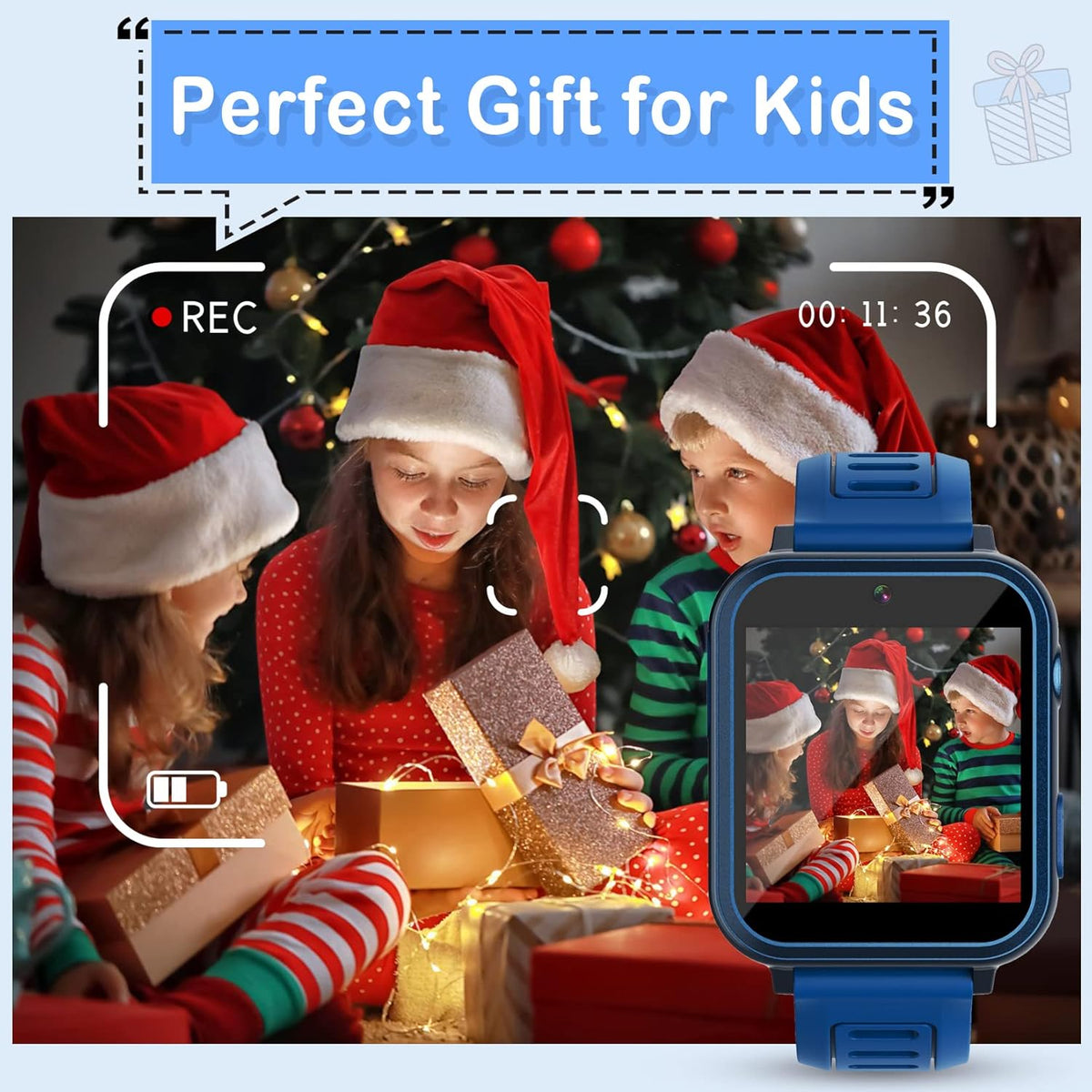 Phyulls Smart Watch for Kids with 39 Games Alarm Clock, Touchscreen, Calendaring Camera Music Player Time Display Video & Audio Recording