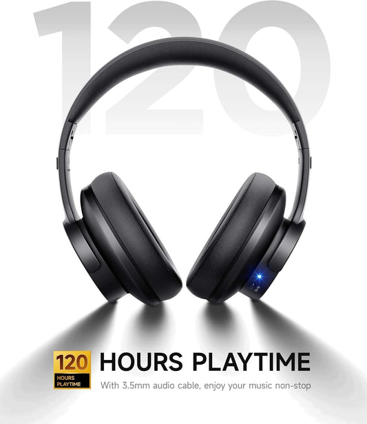 Picun B8 Bluetooth Headphones, 120H Playtime Headphone Wireless Bluetooth with 3 EQ Modes, Low Latency, Hands-Free Calls, Over Ear Headphones