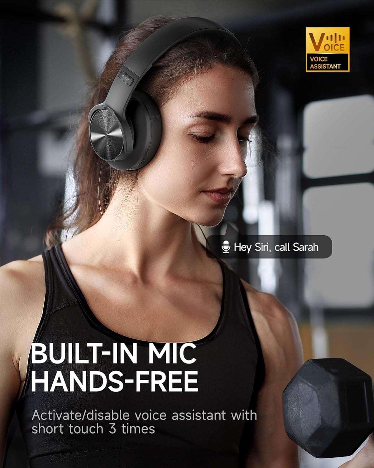 Picun B8 Bluetooth Headphones, 120H Playtime Headphone Wireless Bluetooth with 3 EQ Modes, Low Latency, Hands-Free Calls, Over Ear Headphones
