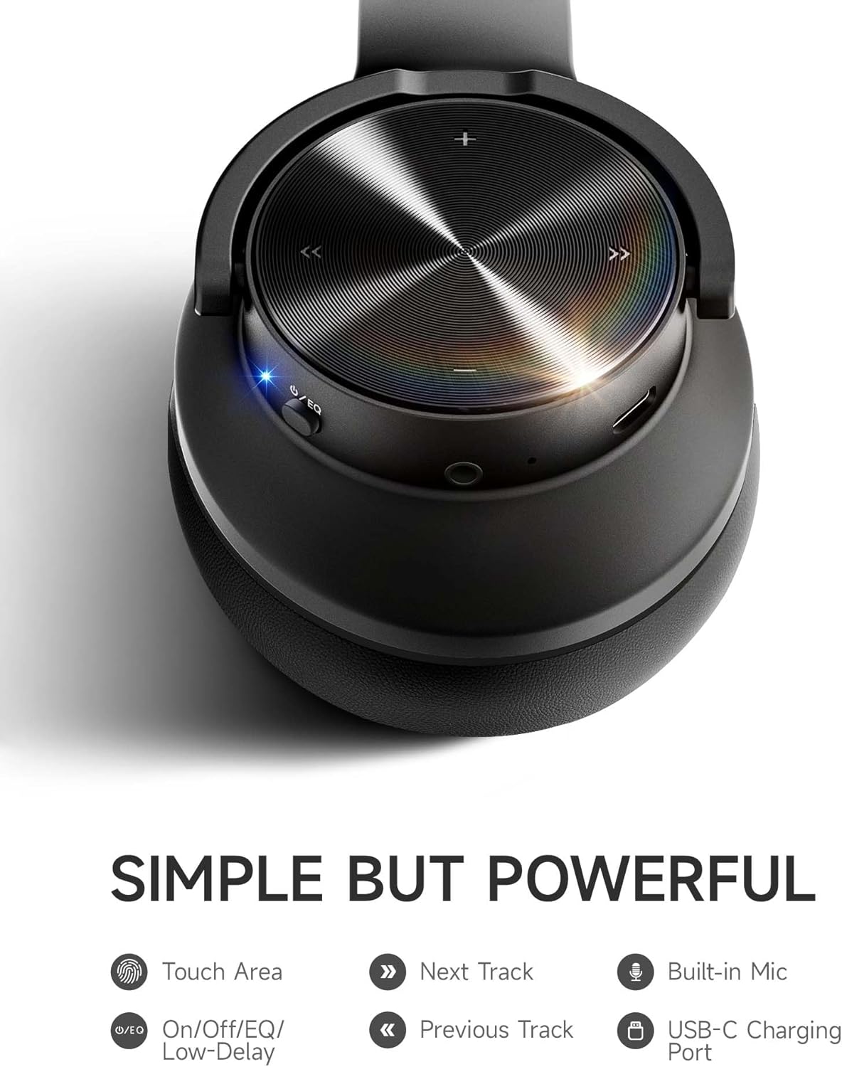 Picun B8 Bluetooth Headphones, 120H Playtime Headphone Wireless Bluetooth with 3 EQ Modes, Low Latency, Hands-Free Calls, Over Ear Headphones