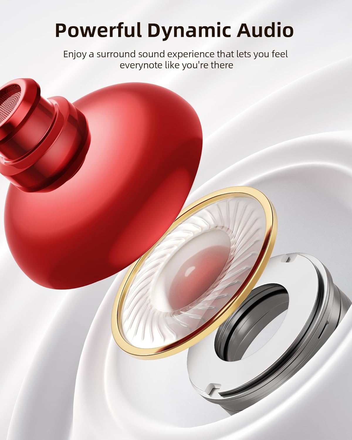 PocBuds Bluetooth Headphones Wireless Earbuds 80hrs Playtime Wireless Charging Case Digital Display Sports Ear Buds