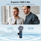 PoP voice USB C Mini Wireless Lavalier Microphone for iPhone/Android, Lapel Mic with Noise Reduction, Lav Mic for Video Recording