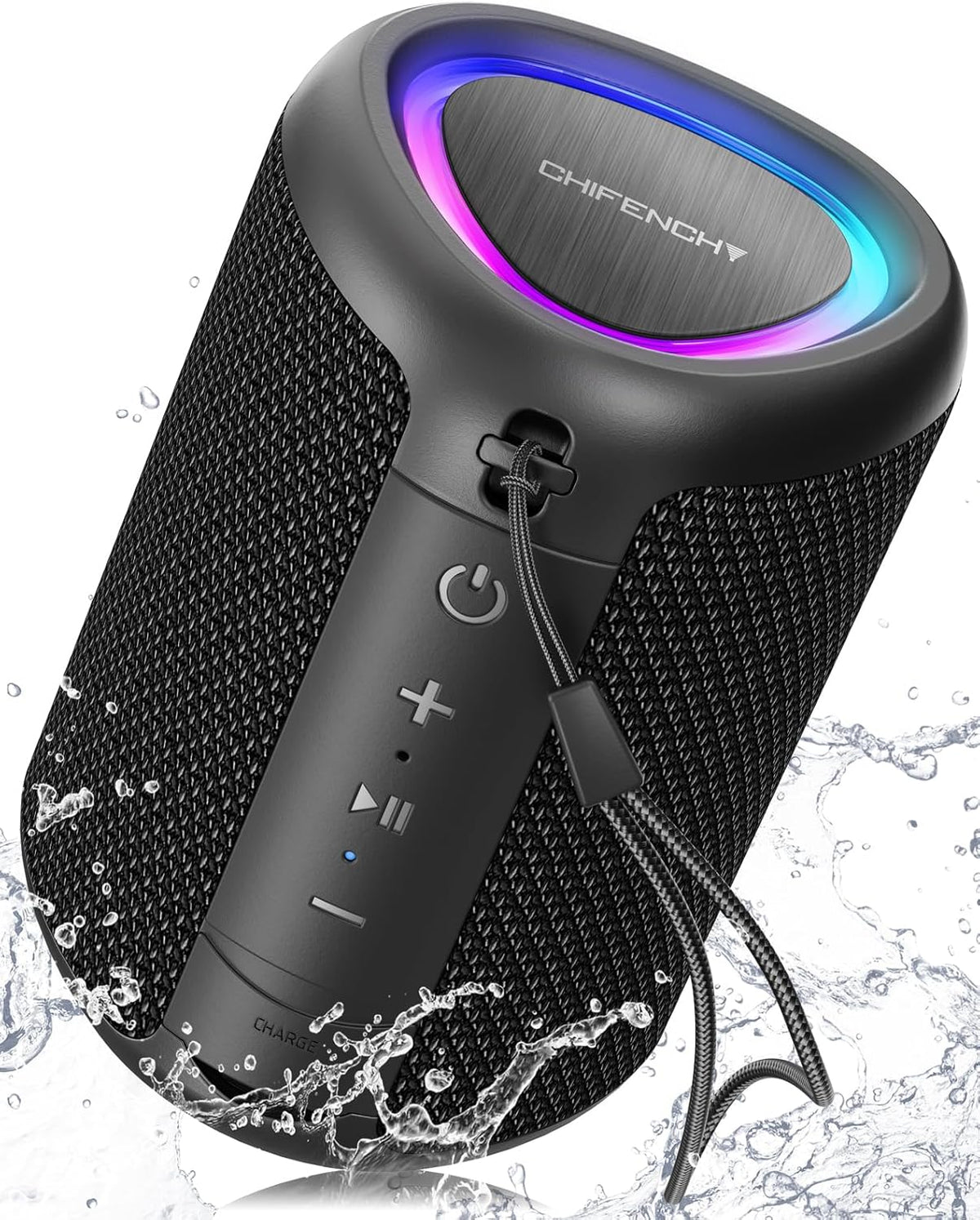 Portable Bluetooth Speaker Beach Vacation Essentials, Powerful Crystal Clear Sound/Dynamic Light/IPX5 Waterproof/All Day Playtime/BT 5.3/TWS Paring