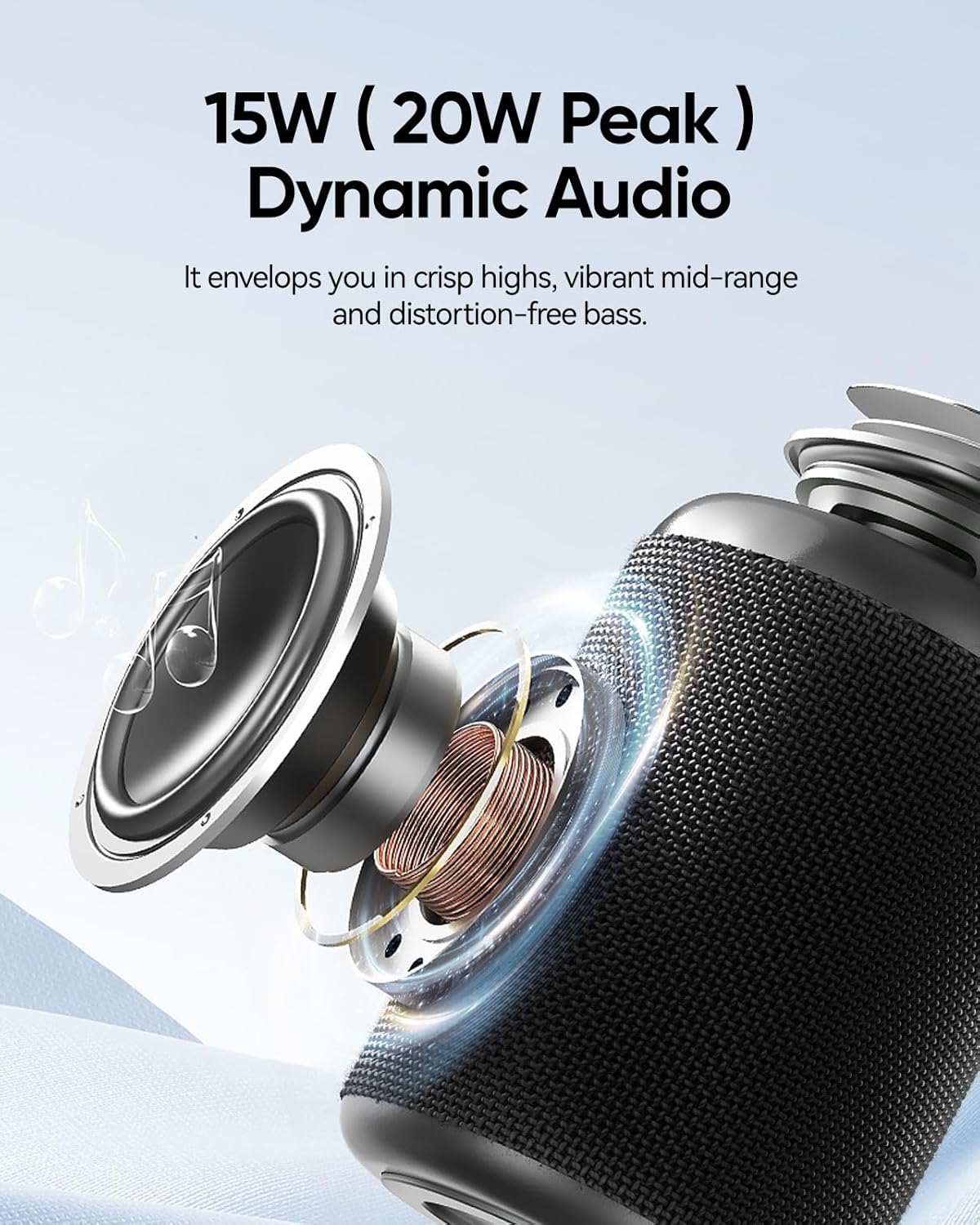 Portable Bluetooth Speaker Beach Vacation Essentials, Powerful Crystal Clear Sound/Dynamic Light/IPX5 Waterproof/All Day Playtime/BT 5.3/TWS Paring