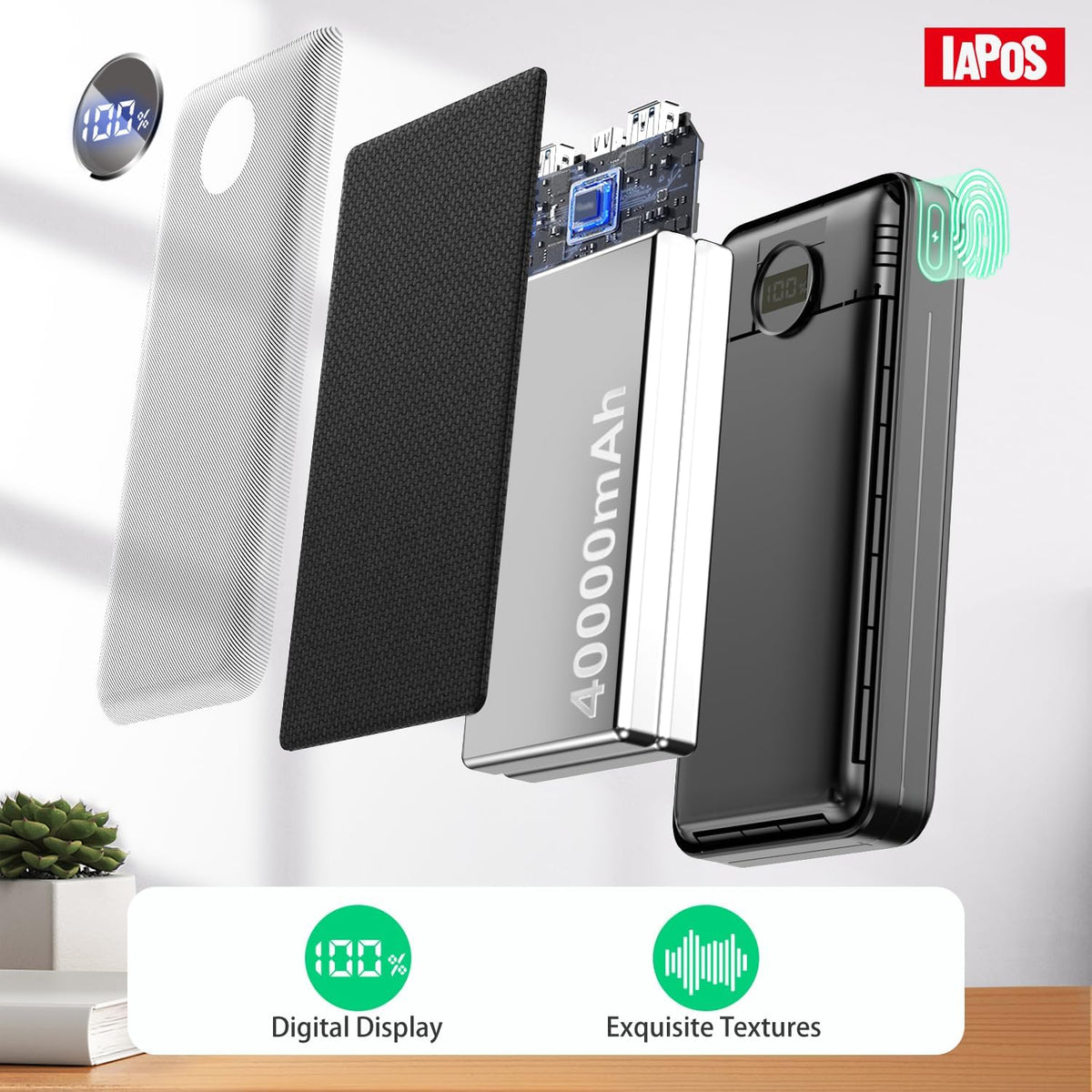 Portable Charger 40000mah Power Bank, USB-C (22.5W) Fast Charging Battery Pack Portable Phone Charger for iPhone 16 Pro/16/15/14/13 Series