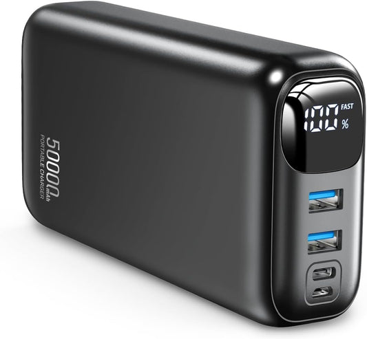 Portable Charger 50000mAh Power Bank - 22.5W Fast Charging External Battery Pack, USB-C Portable Phone Charger