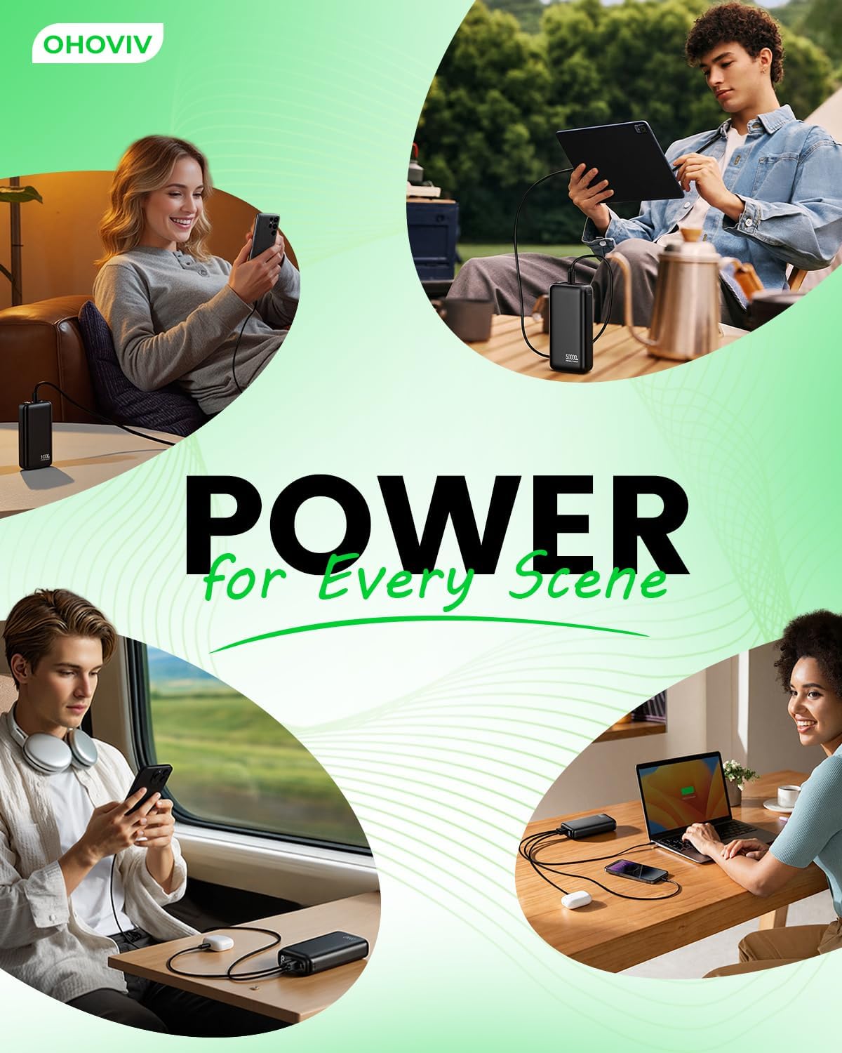 Portable Charger 50000mAh Power Bank - 22.5W Fast Charging External Battery Pack, USB-C Portable Phone Charger