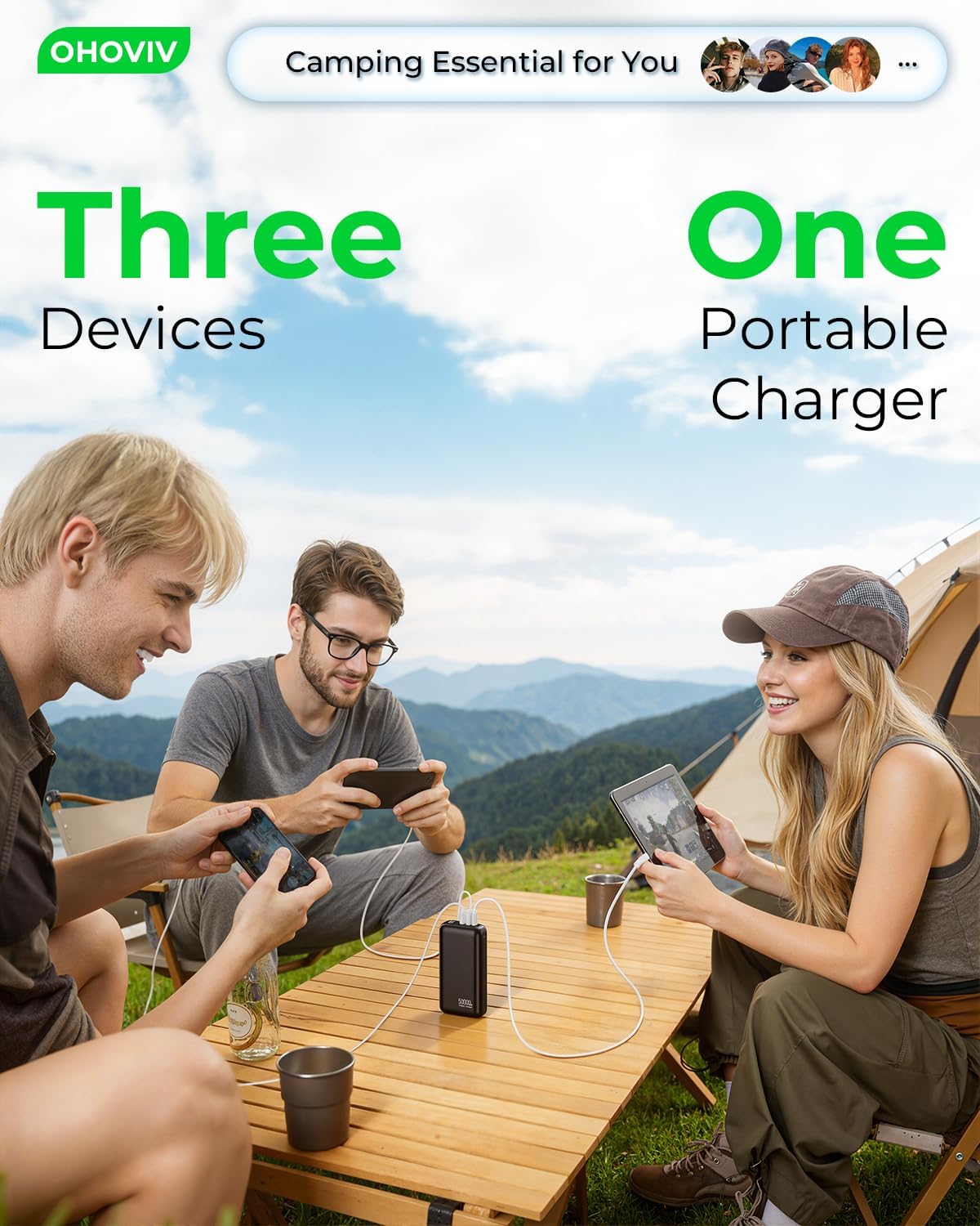 Portable Charger 50000mAh Power Bank - 22.5W Fast Charging External Battery Pack, USB-C Portable Phone Charger