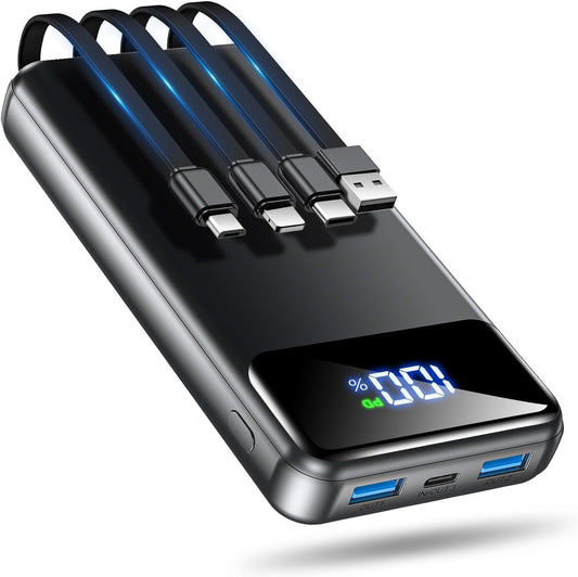 Portable Charger Power Bank 50000mAh Battery Pack, 22.5W Fast Charging PowerBank with Built in Cables