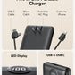 Portable Charger, Power Bank Built-in Cables and AC Wall Plug, VRURC USB C Portable Bank 10000mAh, Travel Essentials Phone Charger Compact Lightweight