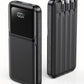 Portable Charger with Built in Cable - Power Bank Fast Charging USB C LED Display 10000mah Battery Pack 5 Outputs & 3 Inputs