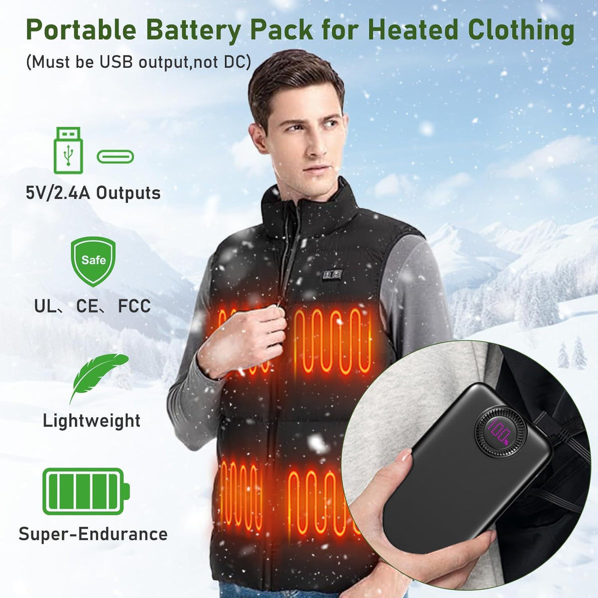 Power Bank, 10000mAh 22.5W Max Portable Charger Built in Cables, 4 Outputs 2 Inputs External Phone Powerbank (Pearl Black)
