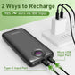 Power Bank, 10000mAh 22.5W Max Portable Charger Built in Cables, 4 Outputs 2 Inputs External Phone Powerbank (Pearl Black)