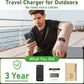 Power Bank, 10000mAh 22.5W Max Portable Charger Built in Cables, 4 Outputs 2 Inputs External Phone Powerbank (Pearl Black)