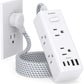 Power Strip Surge Protector - One Beat 6 Widely Outlets with 4 USB Ports (2 USB C), 5 Ft Extension Cord Flat Plug
