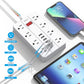 Power Strip with USB, Surge Protector Flat Plug with 8 Widely Spaced Outlets and 6 USB Ports(1 USB C)