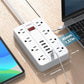 Power Strip with USB, Surge Protector Flat Plug with 8 Widely Spaced Outlets and 6 USB Ports(1 USB C)