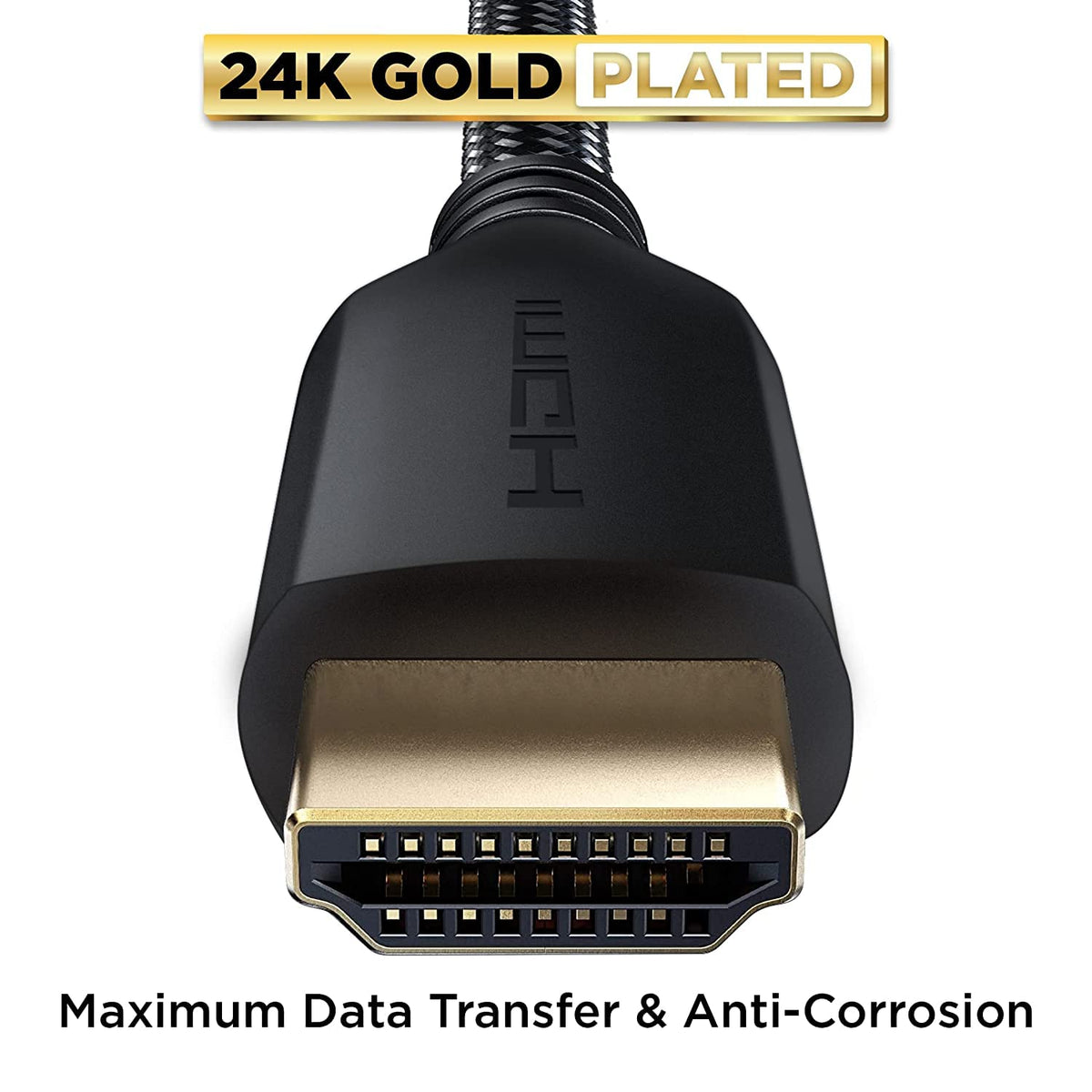 PowerBear 4K HDMI Cable 10 ft - High Speed Hdmi Cables, Braided Nylon & Gold Connectors, 4K @ 60Hz, Ultra HD, 2K, 1080P, ARC & CL3 Rated - for Laptop