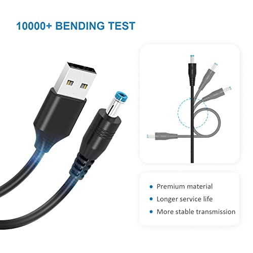 Powseed 5V Universal DC Power Cable, USB to DC Charging Cord with 13pcs Adapter Plugs for Webcam Router, Recorder, Bluetooth Speaker, Scanner, DVR